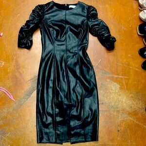 Bailey/44 black vegan leather midi dress size 4
